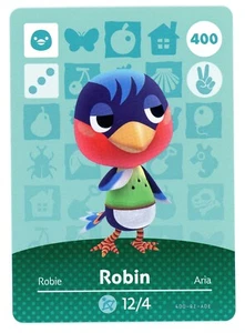 Robin #400  - Amiibo Card - Animal Crossing Series 1 - Authentic Nintendo - Picture 1 of 2