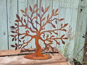 Metal óxido decoración de jardín rejilla oxidada jardín óxido decoración árbol construcción de vida - Imagen 1 de 2