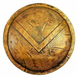 Escudo Leónidas griego espartano de hierro acabado antiguo caballero medieval 300 batalla - Imagen 1 de 2
