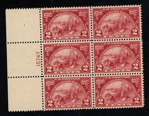 SCOTT 615 1924 2 CENT HUGUENOT WALLOON ISSUE PB OF 6 MH OG VF CAT $57 - Picture 1 of 2