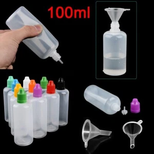 10 Pcs 100ml Leer Tropfflaschen Dropper Liquidflaschen Dosierflaschen 2 Trichter - Bild 1 von 12