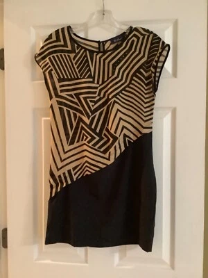 Vestido recto sin mangas corto geométrico Wish para mujer talla S Foto 1 de 4