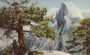 Postal Half Dome Yosemite Park California Union publicidad petrolera 1940 serie 44 - Imagen 1 de 2