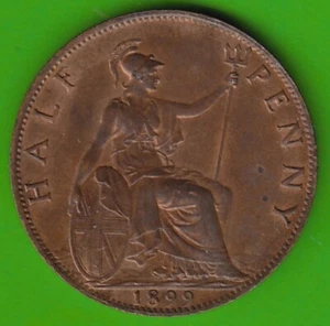 Großbritannien Half Penny 1899 in vz-st toll erhalten nswleipzig - Picture 1 of 2