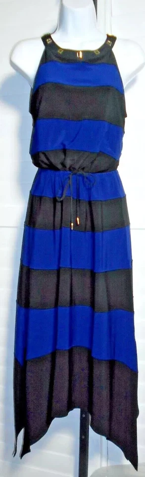 White House Black Market Colorblock Black/Noble Blue Maxi Dress Size S NWT - Image 1 of 1