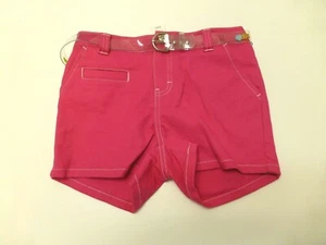Disney Store Shorts Girls M (7/8) Pink Denim Belted Shorts New - Picture 1 of 3