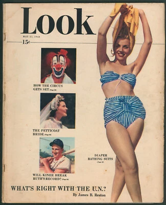 LOOK Magazine May 25, 1948 Stanley Kubrick Circus Photos~ Diaper Bathing Suits - Image 1 of 4