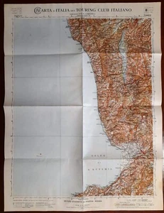 Carta geografica antica COSENZA CALABRIA 1:250.000 TCI 1915 ca. Antique map - Foto 1 di 7