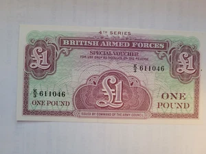 1962 Great Britain 1 Pound British Armed Forces 4th Series Voucher - Picture 1 of 2