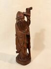 Antique Chinese Shou Lao Finely Carved Figure Statue On Stand