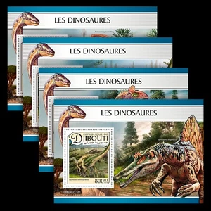 Dinosaurs MNH Stamps 2024 Djibouti 4 S/S - Picture 1 of 5
