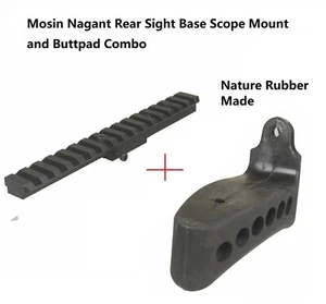 Mosin Nagant Scope Weaver Mount for Rear Sight Base + Nature Rubber Buttpad Comb - Picture 1 of 5