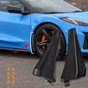For Corvette C8 Z06 E-Ray 23+ Extended CARBON FLASH Front Mud Flaps Splash Guard - Picture 1 of 12