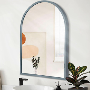 Wall Mirror Arched Bathroom Mirrors Aluminum Alloy Frame Contemporary Hanging Va