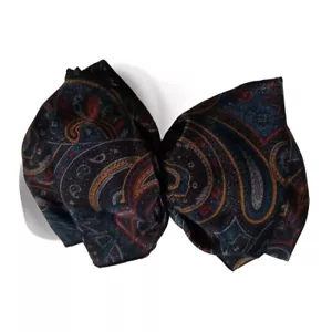 VINTAGE 1980'S/90'S LARGE SILKY RIBBON BARRETTE BOW HAIR CLIP - Picture 1 of 6