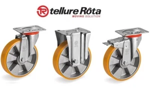 RUOTE IN POLIURETANO TR NUCLEO ALLUMINIO SERIE 65 GIREVOLI-GIREVOLI C/FR.-FISSE - Foto 1 di 1