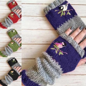 Women Ladies Crochet Knit Fingerless Gloves Hand Half Finger Wrist Arm WarmersX1 - Picture 1 of 18