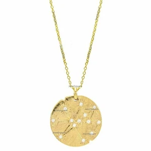 New Diamond Celestial Pendant 14k Yellow Gold Constellation Necklace Jewelry 16" - Foto 1 di 2