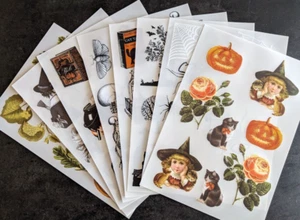 Anna Griffin 64 pc. VINTAGE HALLOWEEN Rub Ons Transfers | Great for Decoupage - Picture 1 of 2