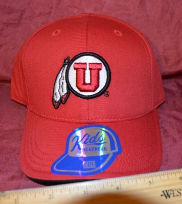 NEW UTAH UTES  NCAA RED Cap Adjustable Kids TODDLER 3-6 hat Headwear GEN 2 C16 - Image 1 of 4