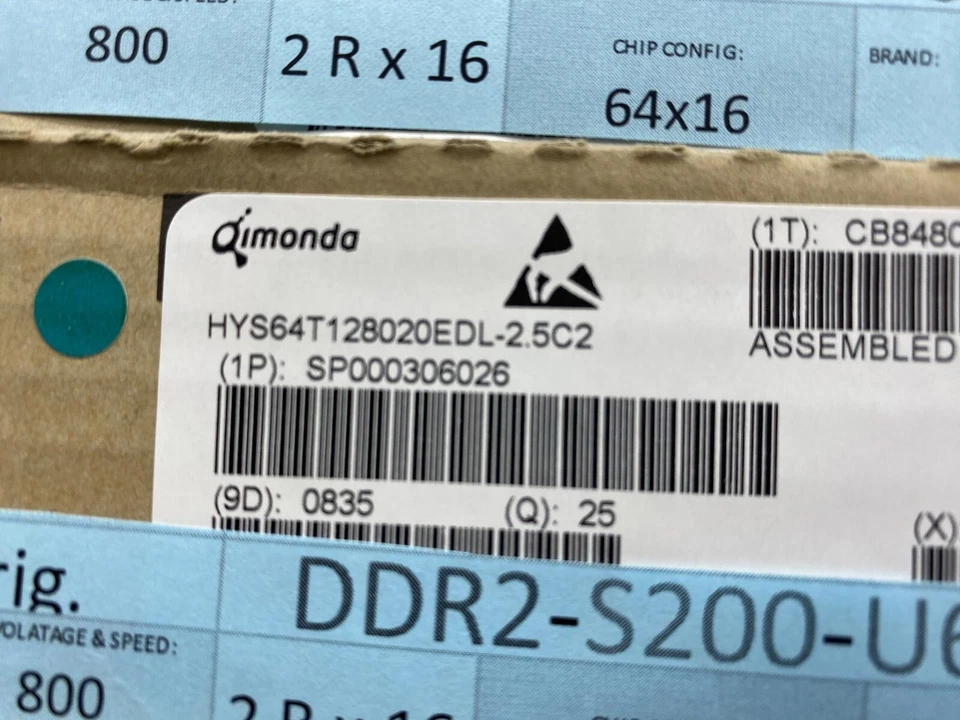 Box of 25 Qimonda HYS64T128020EDL-2.5C2 1GB Original -Contact us for quantity - Image 1 of 1