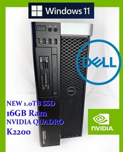 Dell Precision Tower 5810, Intel Xeon E5-1660, 16GB, NEW 1TB SSD, Win 11, QUADRO - Bild 1 von 5