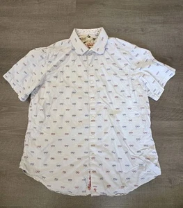 Robert Graham Shirt Mens Large White Sunglasses Button Up Classic Fit Summer - Picture 1 of 8