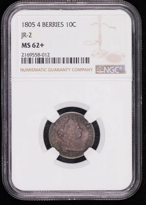 1805 Dimes Draped Bust NGC MS-62+ JR-2 4 Berries - Image 1 of 4