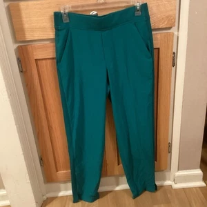 Athleta Ankle Pants Green Pull Ons Size 4 With Pockets - Picture 1 of 6