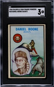1960 Colinville Gum Prairie Pioneers Card #20 Daniel Boone (Scout) SGC 3 VG - Picture 1 of 2