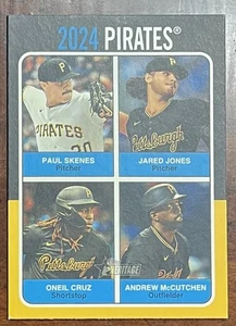 2024 Paul Skenes Topps Heritage Rookie Pirates 75TQ-11 O'Neil Cruz McCutchen RC - Bild 1 von 2