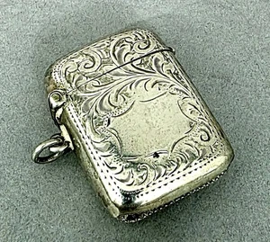 V0158 Streichholzetui mit Reibfläche, Sterlingsilber, Birmingham 1909 - Bild 1 von 8