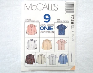 Blusa McCalls 7728 patrón 1995 tallas 12 14 16 - Imagen 1 de 5