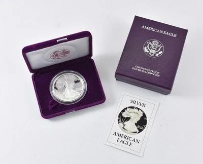 1986-S American Silver Eagle PROOF 1 Oz Silver - Coin & Box & COA - Image 1 of 4