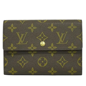 Louis Vuitton Porte Caja Fuerte Estuche Papel M61202 Monograma Lona Cartera Marrón - Imagen 1 de 15
