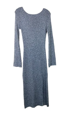 Vestido Vaina Dividido H&M Elástico Espalda Baja Talla L Maxi Gris Plateado Fiesta Brillante Foto 1 de 4