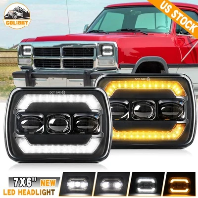 Faros LED 5X7" 7x6" Halo DRL para Dodge Ram 50 D150 D250 D350 W150 W250 W350 Foto 1 de 4