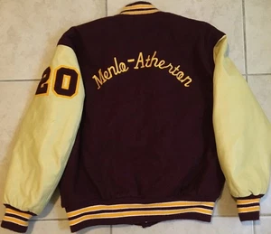 Menlo Atherton Varsity Letterman Jacke L Schule Fußball Track PE Grunge Vintage 90 - Bild 1 von 13