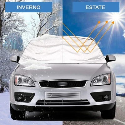 Telo Anti Gelo Copri Parabrezza Ghiaccio Auto NO-FROST Con Laccetti Fissaggio - Immagine 1 di 4