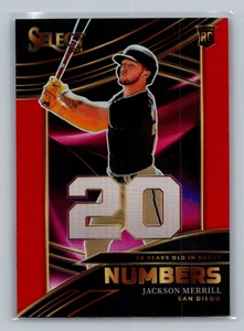 2024 Panini Select #7 Jackson Merrill Select Numbers Red Prizms #/99 - Bild 1 von 2