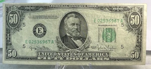 1950 $50 ( E ) Federal Reserve Note - Green Seal - USSK0056 - Picture 1 of 2