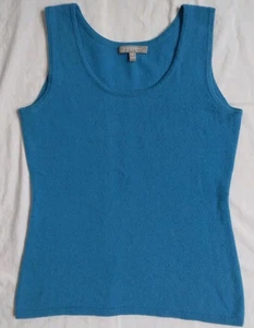 Neiman Marcus The Cashmere Collection Blue Tank Sweater Women's Size M Flaws - Picture 1 of 10