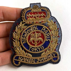 Yamamoto Kansai Vintage Jacke Knöpfe vier Stück bestickt REISE Patch - Bild 1 von 3