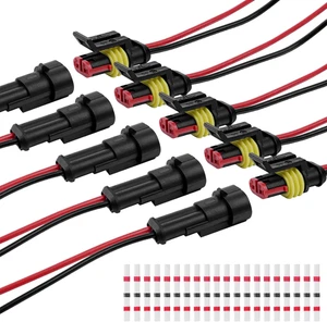 Connettori Elettrici Impermeabili, 5 Pezzi Connettori Elettrici a 2 Pin Con 20 P - Foto 1 di 12