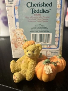 Cherished Teddies Bear With Pumpkins Mini Figurine - Picture 1 of 4
