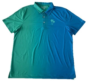 Chubbies Ombre Green Blue Palm Tree Golf Polo Shirt Men 2XL - Picture 1 of 5