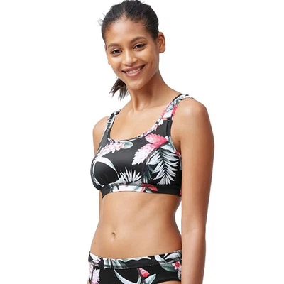 Tommy Bahama Reversible IslandActive Bikini Bra, Ginger Flowers, M - Image 1 of 2