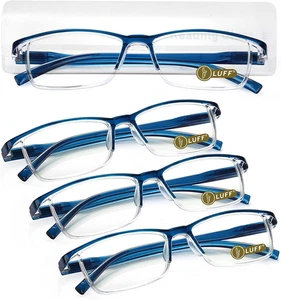 4Pairs Occhiali Da Lettura Anti-Raggi Blu Lettori Ultraleggeri Portatili - Foto 1 di 7
