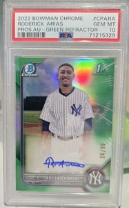 2022 Bowman Chrome Roderick Arias Green Refractor Auto /99 PSA 10 Gem Mint 💎  - Picture 1 of 2