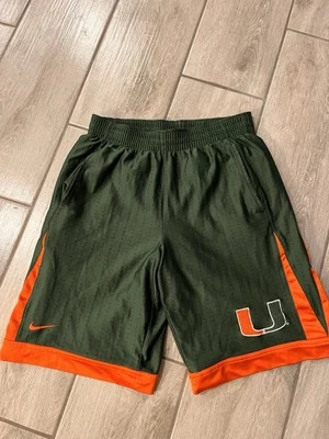 Vintage Nike University Of Miami Hurricanes Player Issue Basketball Shorts SM - Image 1 of 4